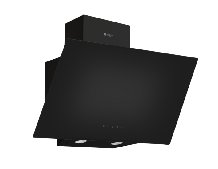 Wiggo WE-E613G(B) - Schuine Afzuigkap - 60cm - Zwart Glas
