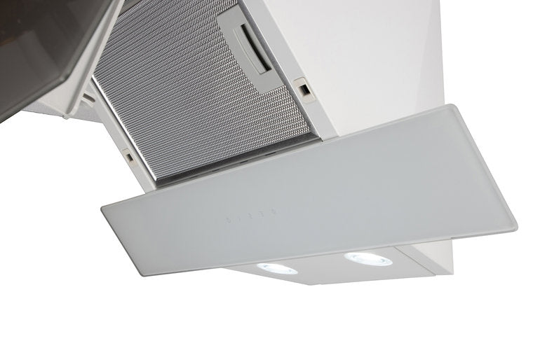 Wiggo WE-E623G(W) - Schuine Afzuigkap - 60cm - Wit Dubbel Glas