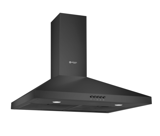 Wiggo WE-E643R(BB) - Wandschouw Afzuigkap - 60cm - Zwart