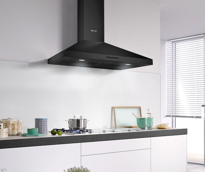 Wiggo WE-E643R(BB) - Wandschouw Afzuigkap - 60cm - Zwart