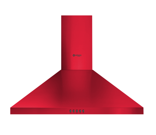 Wiggo WE-E643R(RB) - Wandschouw Afzuigkap - 60cm - Rood
