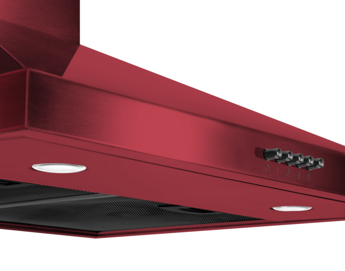 Wiggo WE-E643R(RB) - Wandschouw Afzuigkap - 60cm - Rood