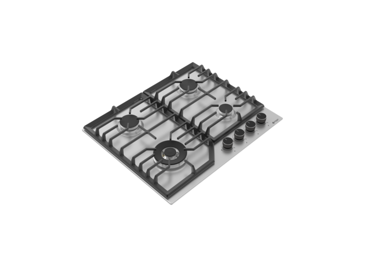 Wiggo WH-G634RL(X) - Inbouw gaskookplaat met Wok - 60cm - Rvs