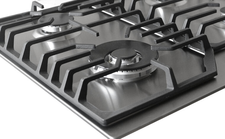 Wiggo WH-G634RL(X) - Inbouw gaskookplaat met Wok - 60cm - Rvs