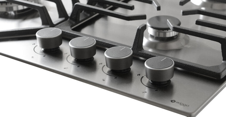 Wiggo WH-G634RL(X) - Inbouw gaskookplaat met Wok - 60cm - Rvs