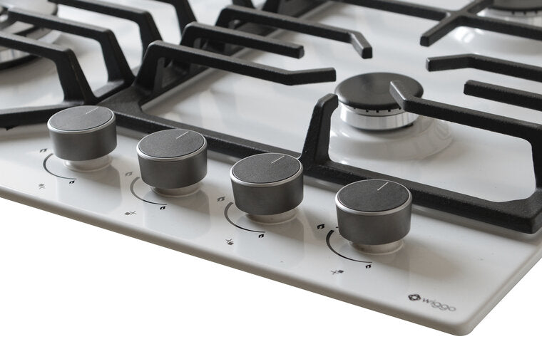 Wiggo WH-G634RL(W) - Inbouw gaskookplaat met Wok - 60cm - Wit
