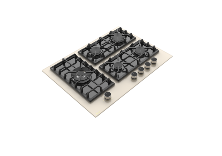 Wiggo WH-G735GR(C) - Inbouw gaskookplaat met Wok - 70cm - Wit Glas