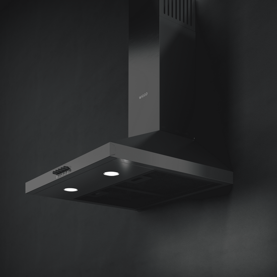 Wiggo WE-E543R(BB) - Wandschouw Afzuigkap - 50cm - Zwart