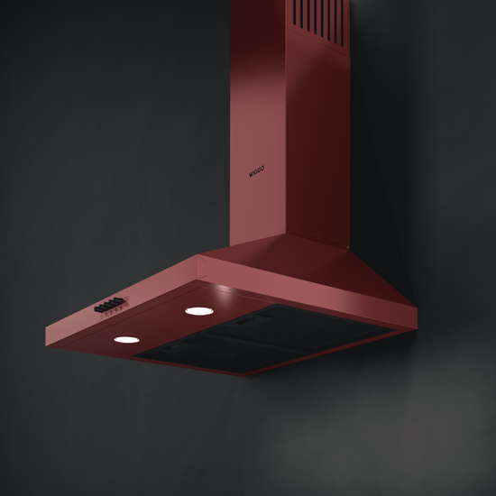 Wiggo WE-E543R(RB) - Wandschouw Afzuigkap - 50cm - Rood