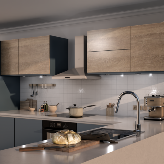 Wiggo WE-A630P(C) - Wandschouw Afzuigkap - 60cm - Creme