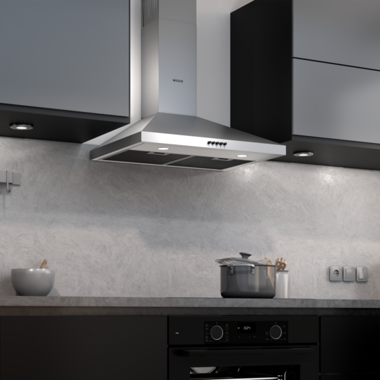 Wiggo WE-A630P(X) - Wandschouw Afzuigkap - 60cm - Rvs