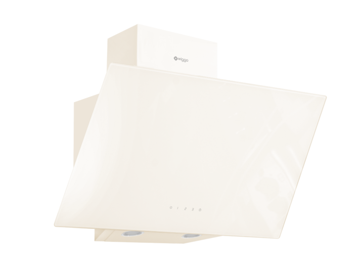 Wiggo WE-D631G(C) - Schuine Afzuigkap - 60cm - Creme Glas
