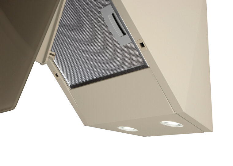 Wiggo WE-D631G(C) - Schuine Afzuigkap - 60cm - Creme Glas