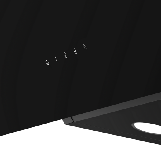 Wiggo WE-D933G(B) - Schuine Afzuigkap - 90cm - Zwart Triple Glas