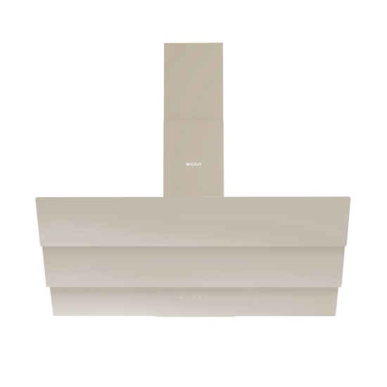 Wiggo WE-D933G(C)- Schuine Afzuigkap - 90cm - Creme Triple Glas