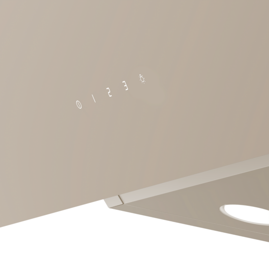 Wiggo WE-D933G(C)- Schuine Afzuigkap - 90cm - Creme Triple Glas