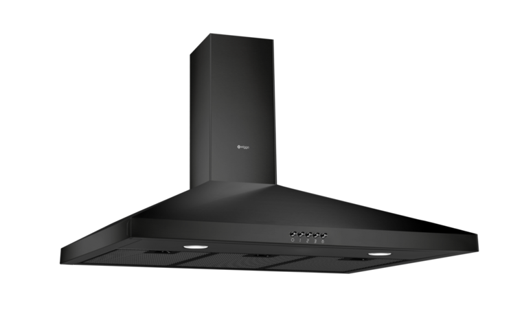 Wiggo WE-C930P(B) - Wandschouw Afzuigkap - 90cm - Zwart