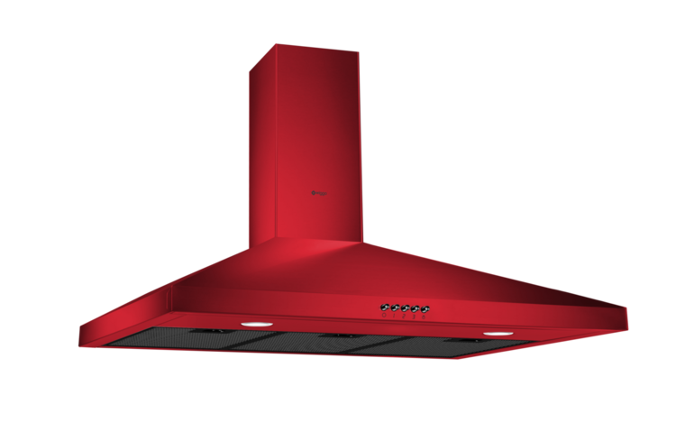 Wiggo WE-C930P(R) - Wandschouw Afzuigkap - 90cm - Rood