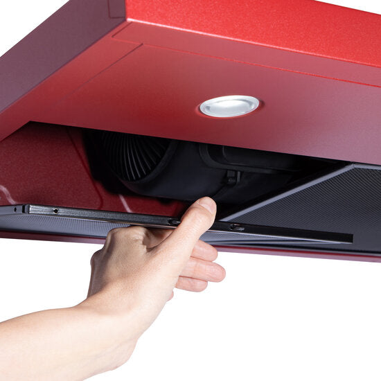 Wiggo WE-C930P(R) - Wandschouw Afzuigkap - 90cm - Rood