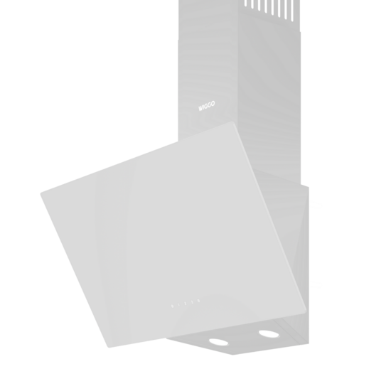 Wiggo WE-A641G(W)- Schuine Afzuigkap - 60cm - Wit Glas
