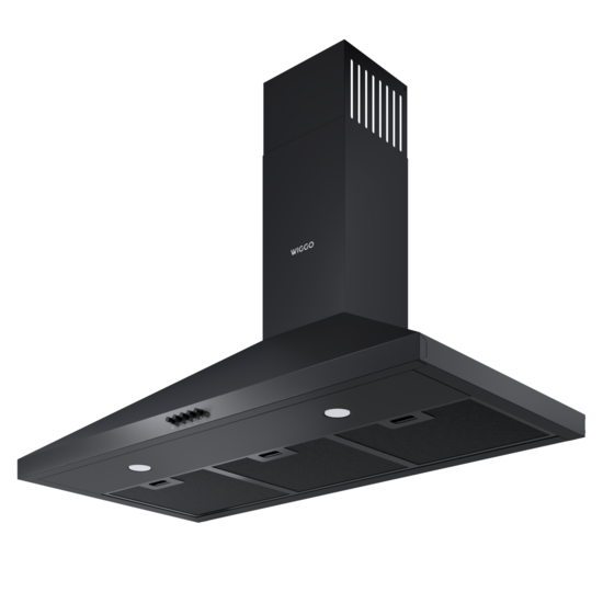 Wiggo WE-A930P(B) - Wandschouw Afzuigkap - 90cm - Zwart