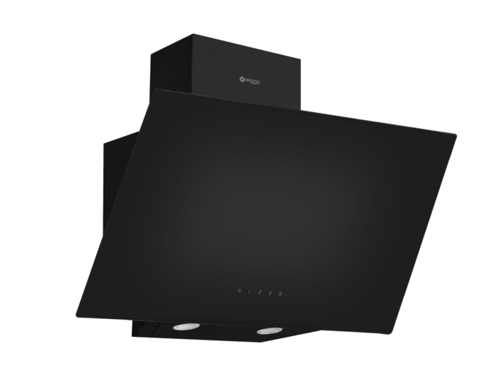 Wiggo WE-A941G(B) - Schuine Afzuigkap - 90cm - Zwart Glas
