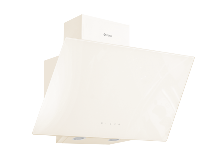 Wiggo WE-A941G(C)- Schuine Afzuigkap - 90cm - Creme Glas