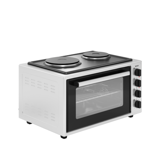 Wiggo WMO-E4562H(W) - Vrijstaande oven met kookplaat - 45 liter - Wit