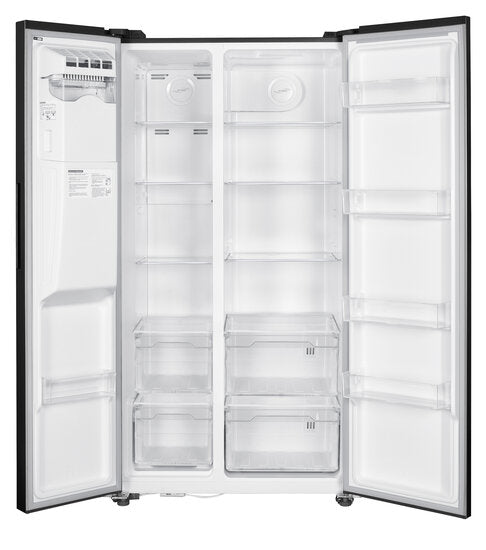 Wiggo WR-SBS18IME(DX) - Amerikaanse Koelkast - No Frost - 2 deuren - Water Dispenser - Display - Super Freeze - 513 Liter - Zwart