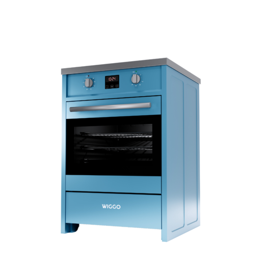Wiggo WIO-E621A(AX) -Freestanding - Induction - Oven - 60cm - Aqua Blue Inox