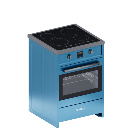 Wiggo WIO-E621A(AX) -Freestanding - Induction - Oven - 60cm - Aqua Blue Inox