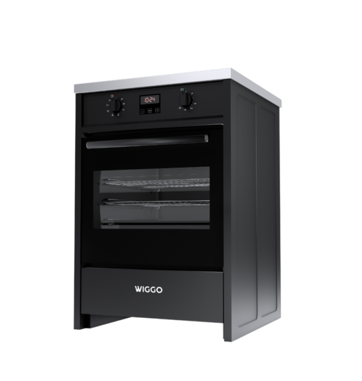 Wiggo WIO-E621A(BX) - Freestanding - Induction - Oven - 60cm - Zwart Inox