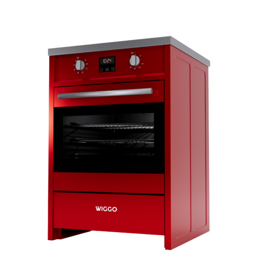 Wiggo WIO-E621A(RX) - Freestanding - Induction - Oven - 60c m - Red Inox