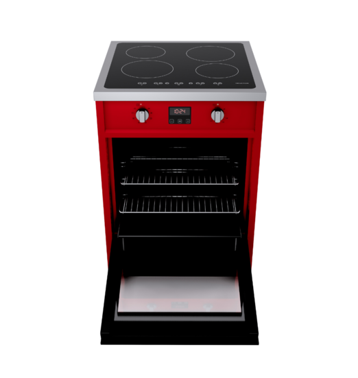 Wiggo WIO-E621A(RX) - Freestanding - Induction - Oven - 60c m - Red Inox