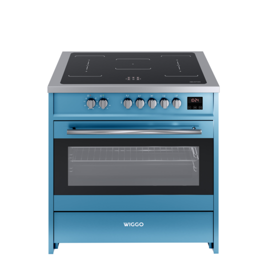 Wiggo WIO-E921A(AX) - Freestanding - Induction - Oven - 90cm - Aqua Blue Inox