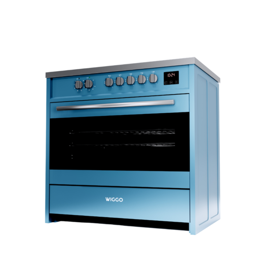Wiggo WIO-E921A(AX) - Freestanding - Induction - Oven - 90cm - Aqua Blue Inox