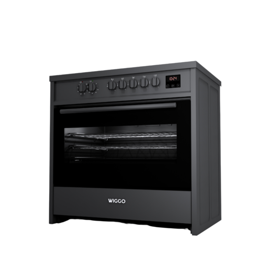 Wiggo WIO-E921A(BB) - Freestanding - Induction - Oven - 90cm - Zwart