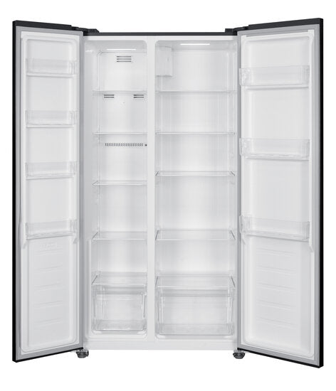 Wiggo WR-SBS18E(DX) - Amerikaanse Koelkast - No Frost - 2 deuren - Display - Super Freeze - 442 Liter - Zwart