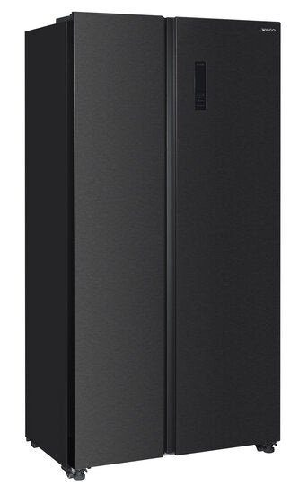 Wiggo WR-SBS18E(DX) - Amerikaanse Koelkast - No Frost - 2 deuren - Display - Super Freeze - 442 Liter - Zwart