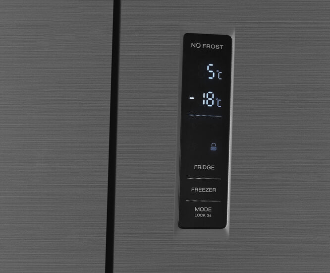 Wiggo WR-MD18(X) - Amerikaanse Koelkast - No Frost - Water Dispenser- Met Display - Super Freeze - 419 Liter - Rvs