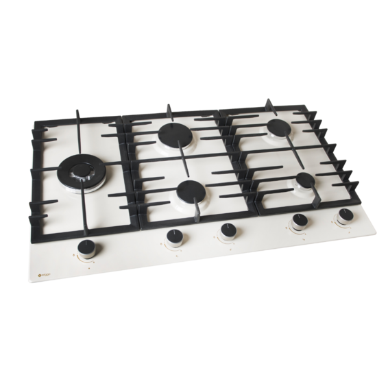 Wiggo WH-G935RR(C) - Inbouw gaskookplaat met Wok - 90cm - Creme