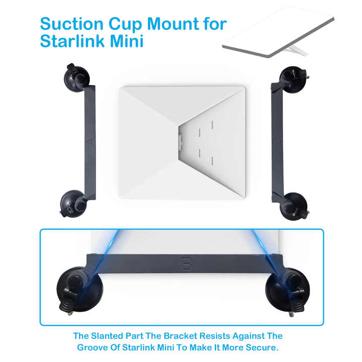 Starlink Mini houder met Zuignap – Flexibele en Stevige Montage