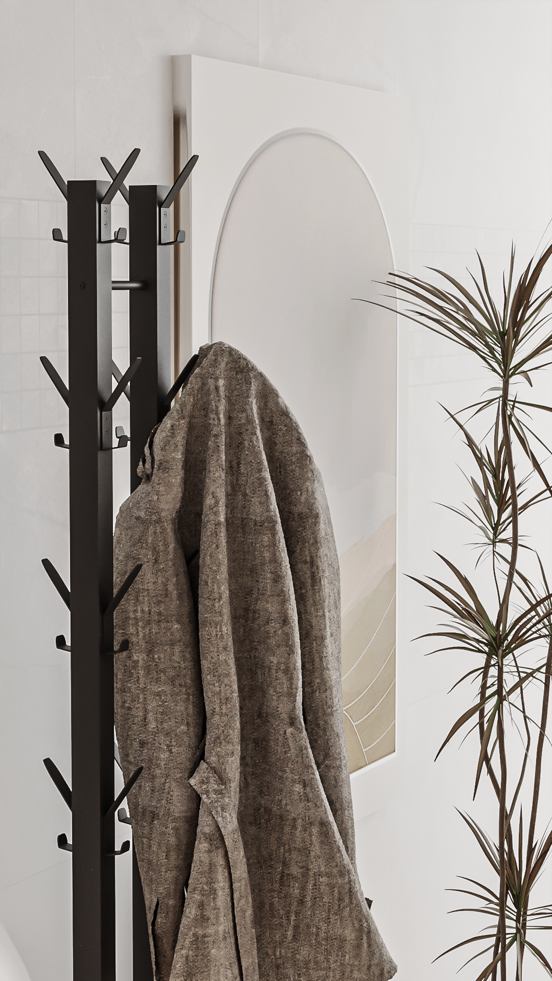 Gorillz Atomy XL - kapstok staand - Staande Kapstok - 32 haken - Metaal - 180 cm - Zwart