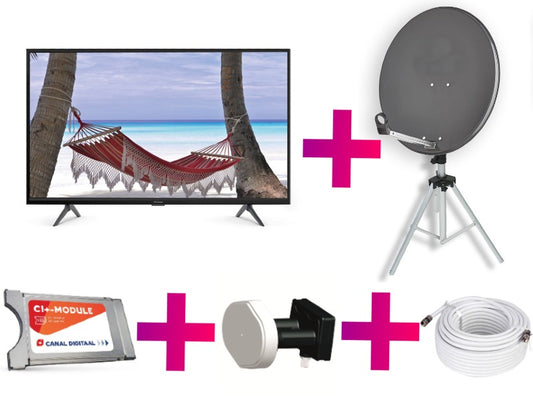 Canal Digitaal Televisie camping set Statief, CAM 701, Schotelantenne 65CM