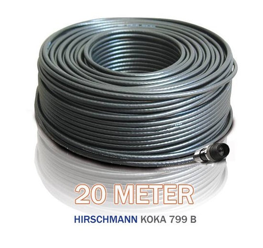 Hirschmann Koka 799 zwart + 1x EX-6 Voorgemonteerd 20 Meter