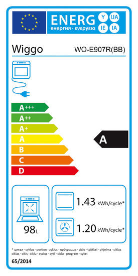 Wiggo WO-E907R(BB) Serie 7 - Gasfornuis - Zwart