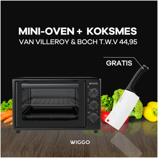 Wiggo WMO-E353(B) - Vrijstaande Oven - 35 liter - Zwart