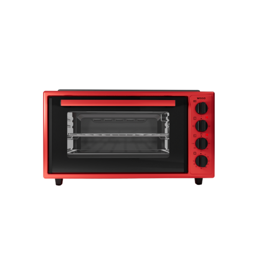 Wiggo WMO-E4562H(R) - Vrijstaande oven met kookplaat - 45 liter - Rood