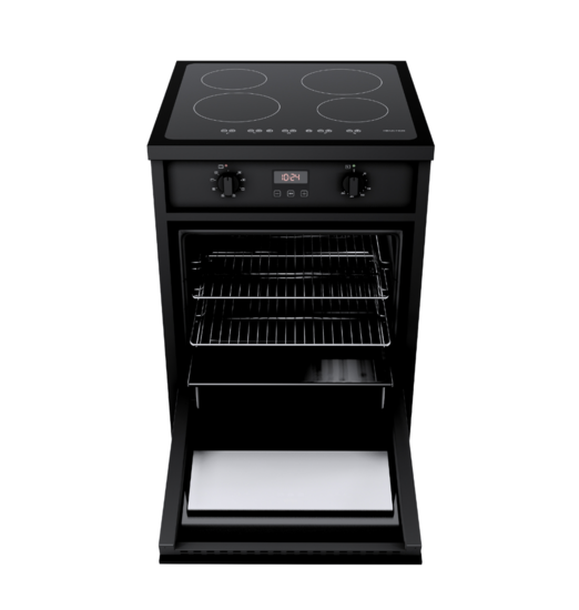 Wiggo WIO-E621A(BB) - Freestanding - Induction - Oven - 60cm - Zwart