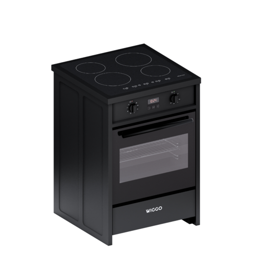 Wiggo WIO-E621A(BB) - Freestanding - Induction - Oven - 60cm - Zwart